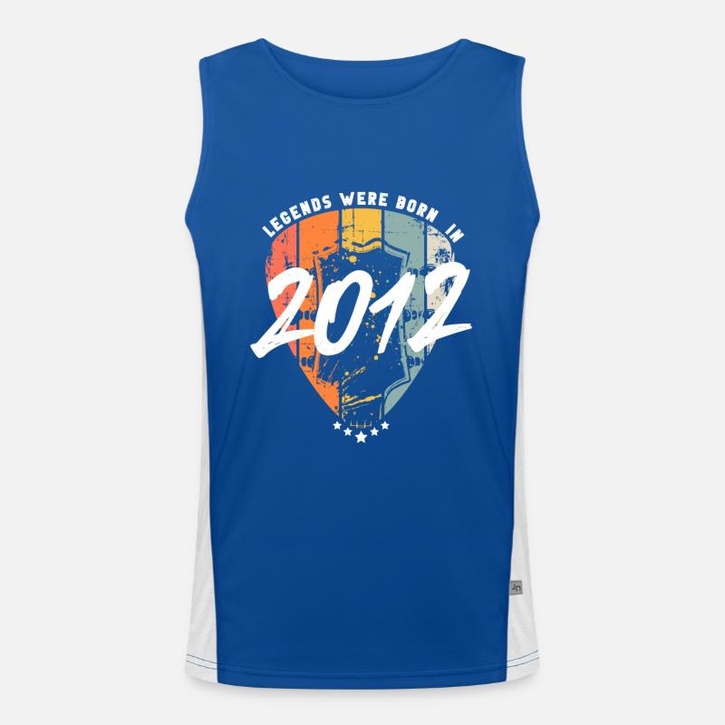 2012 Geburtstag Gitarre Gitarrist Funktionelles Kontrast-Tank Top für Männer 
