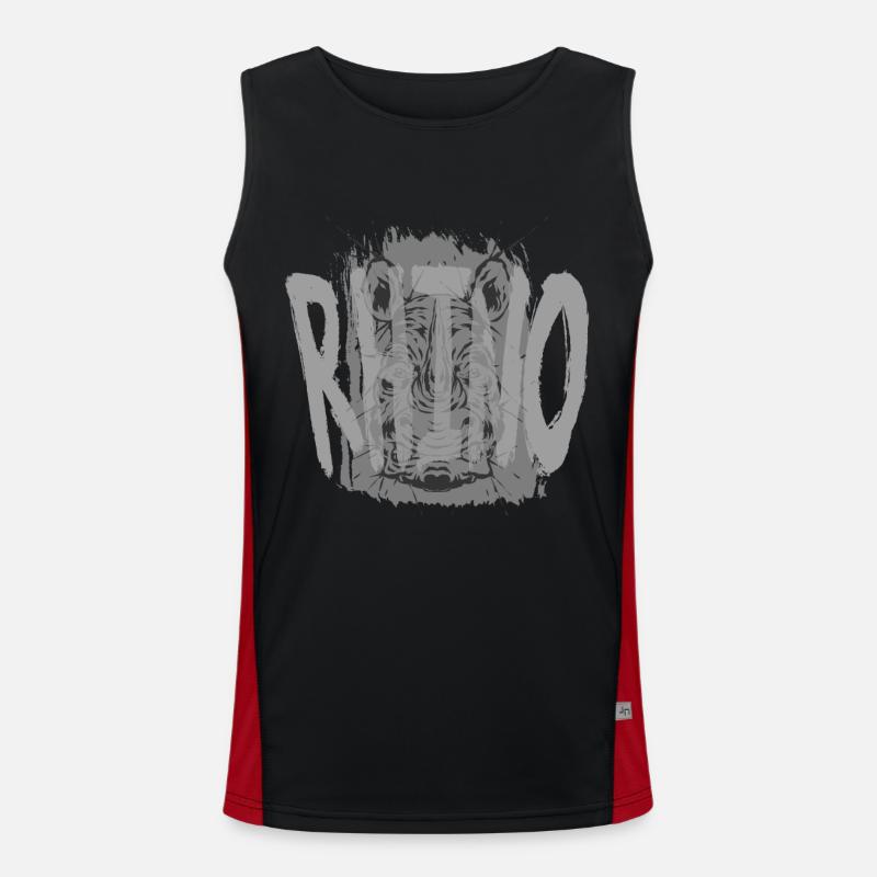 Nashorn Funktionelles Kontrast-Tank Top für Männer 