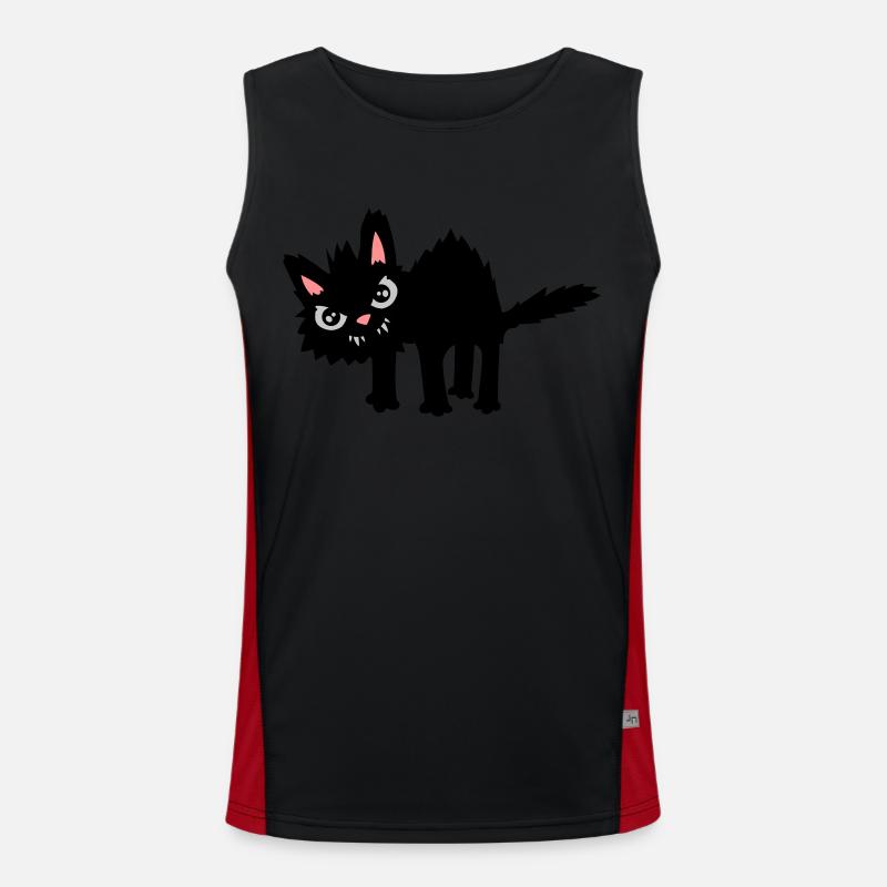 Funny Evil Cat Men's Functional Contrast Tank Top 