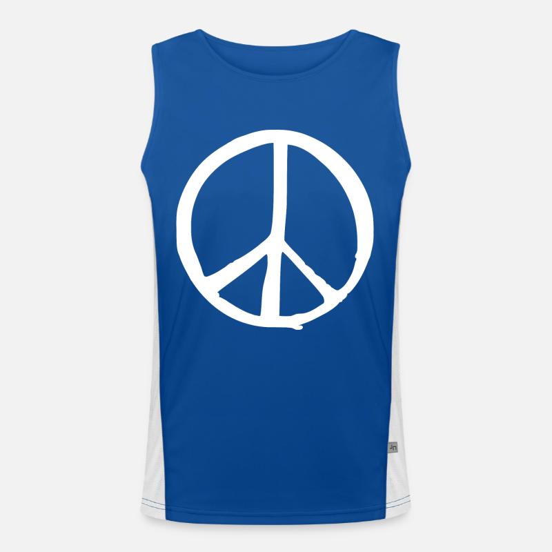 Peacezeichen Funktionelles Kontrast-Tank Top für Männer 