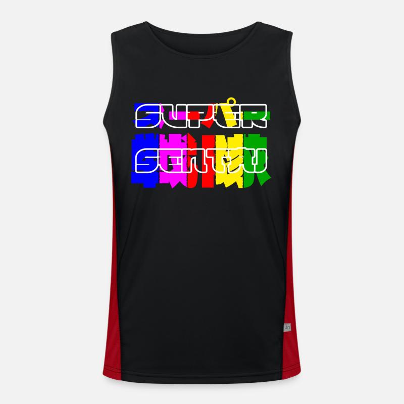 Super-Sentai Funktionelles Kontrast-Tank Top für Männer 