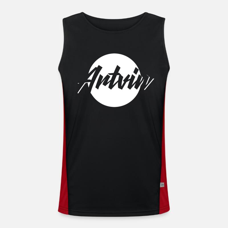 Artvin - Men's Functional Contrast Tank Top  - black/red