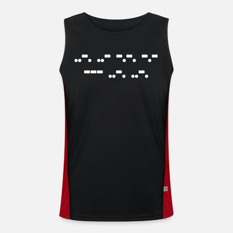 F*** Off In Morse Code - Men's Functional Contrast Tank Top  - black/red