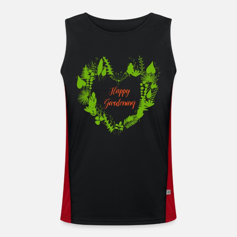 Szczęśliwe ogrodnictwo Funkcjonalna męska koszulka bez rękawów z kontrastowymi wstawkami 