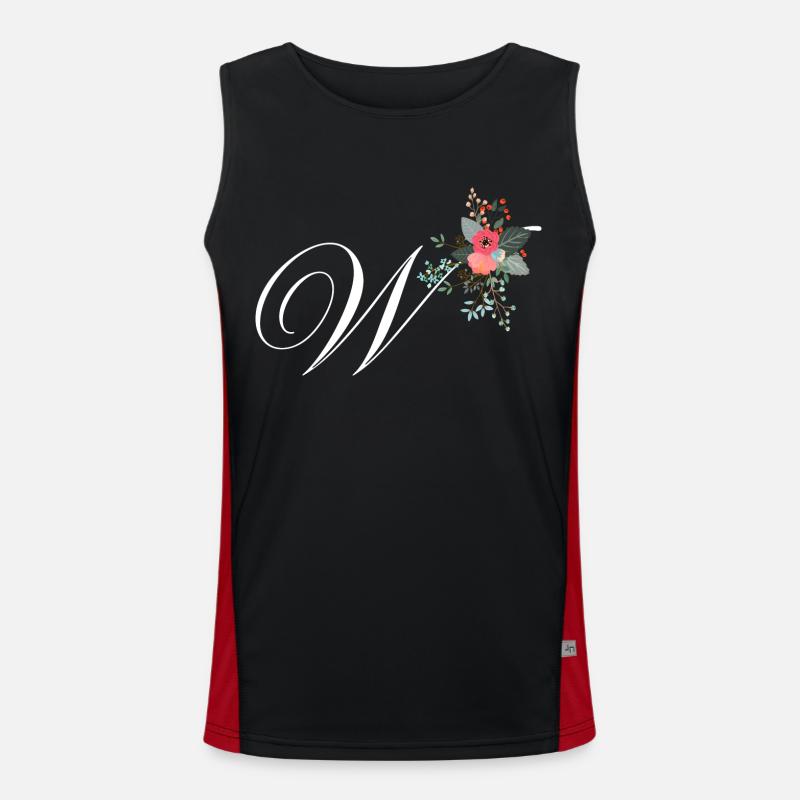 Buchstabe w Blumen Funktionelles Kontrast-Tank Top für Männer 