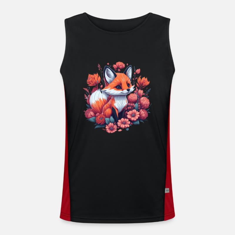 Fuchs Blumen Funktionelles Kontrast-Tank Top für Männer 