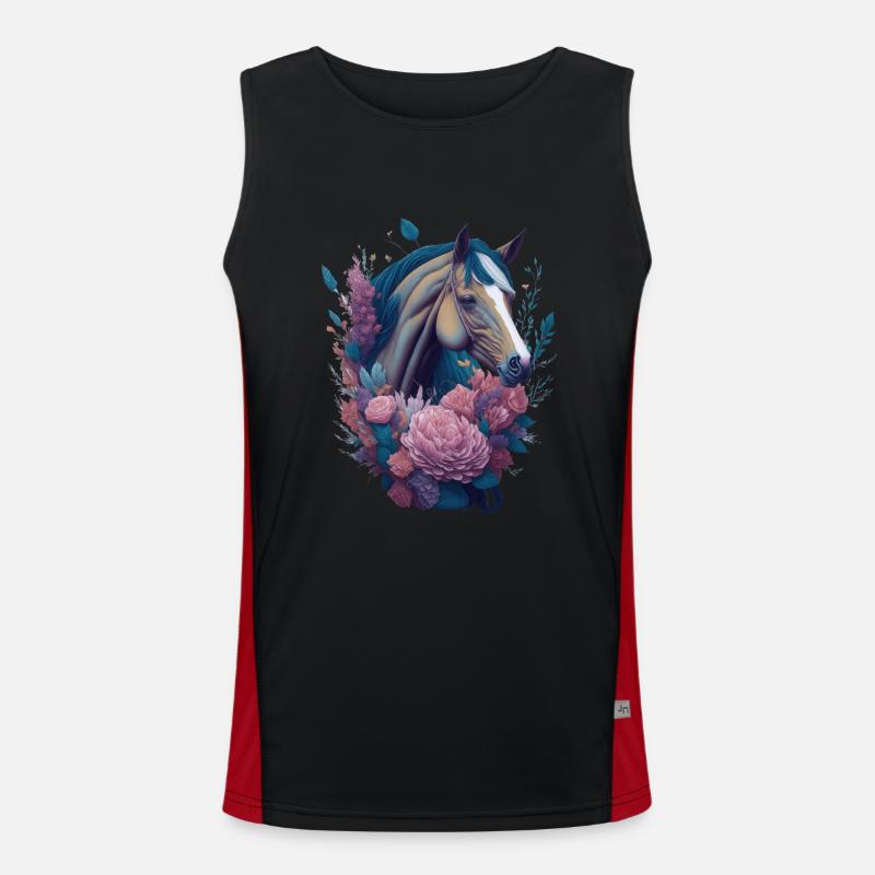Fleurs de cheval Débardeur respirant contrasté Homme 