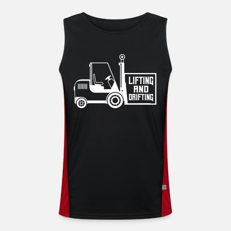 Lifting And Drifting Forklift Forklifter Operator Men's Functional Contrast Tank Top 