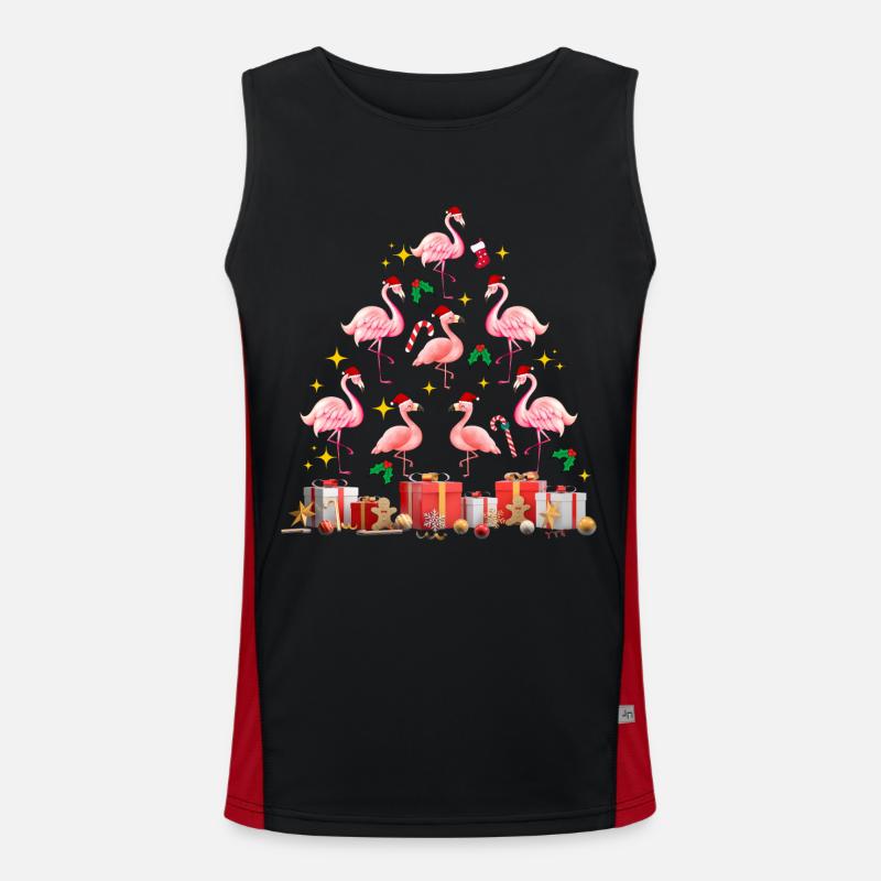 Flamingo Weihnachten. Weihnachtsgeschenk Funktionelles Kontrast-Tank Top für Männer 