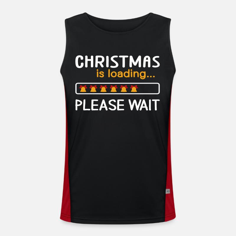 Christmas is loading... Please Wait - Men's Functional Contrast Tank Top - black/red