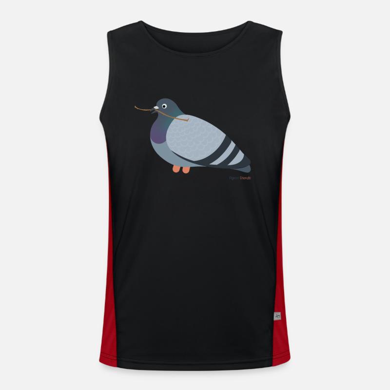 Taube mit einem Ast im Schnabel Funktionelles Kontrast-Tank Top für Männer 