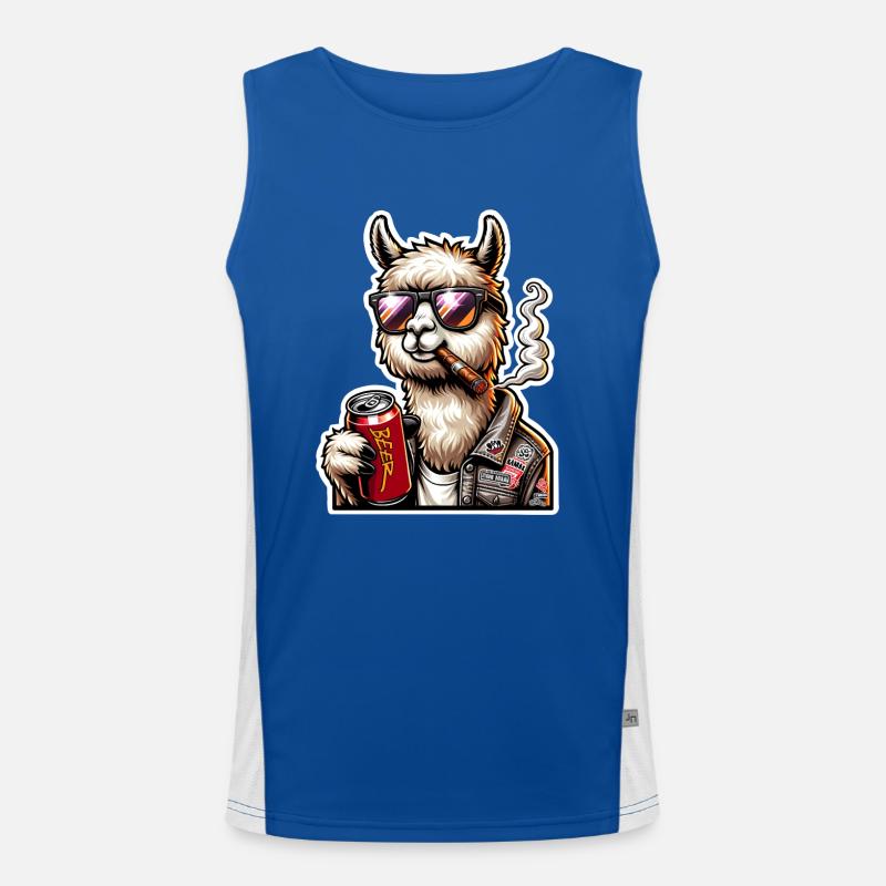 Alpaca Beer Cigar Men's Functional Contrast Tank Top 