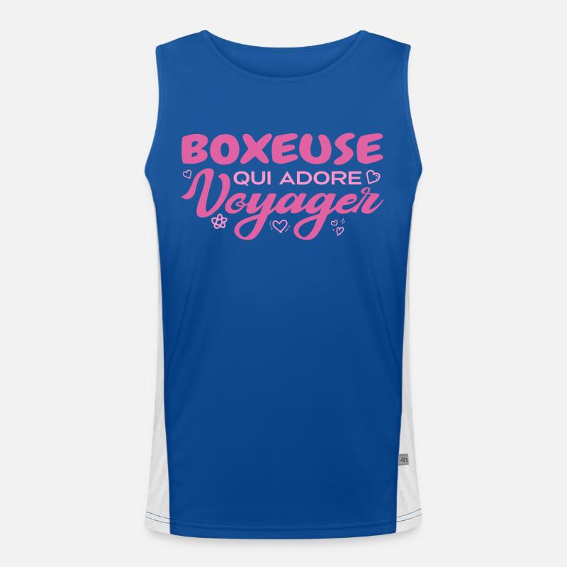 Boxeuse globe-trotteuse passionnée de voyages Débardeur respirant contrasté Homme 