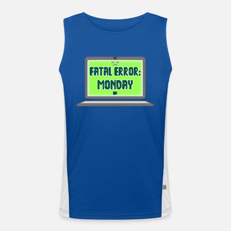 Fatal Error I Hate Mondays Geek Tech Sarkastisch Funktionelles Kontrast-Tank Top für Männer 