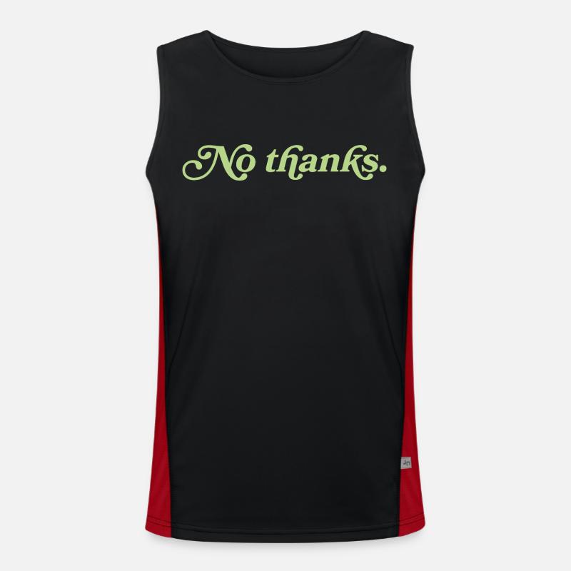 No thanks – Minimalist statement - Men's Functional Contrast Tank Top  - black/red