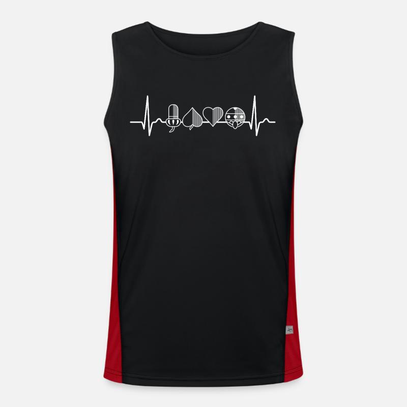 German Deck - Playing Cards ECG - Men's Functional Contrast Tank Top - black/red