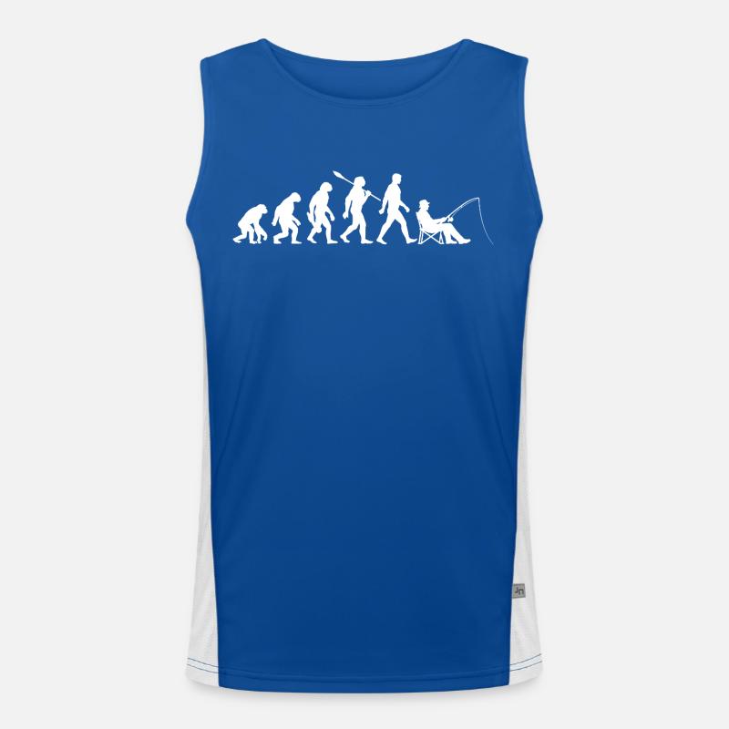 Evolution - Pêcheur, Cadeau de pêche Débardeur respirant contrasté Homme 