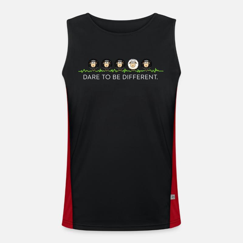 Be Different – Black Sheep - Men's Functional Contrast Tank Top  - black/red