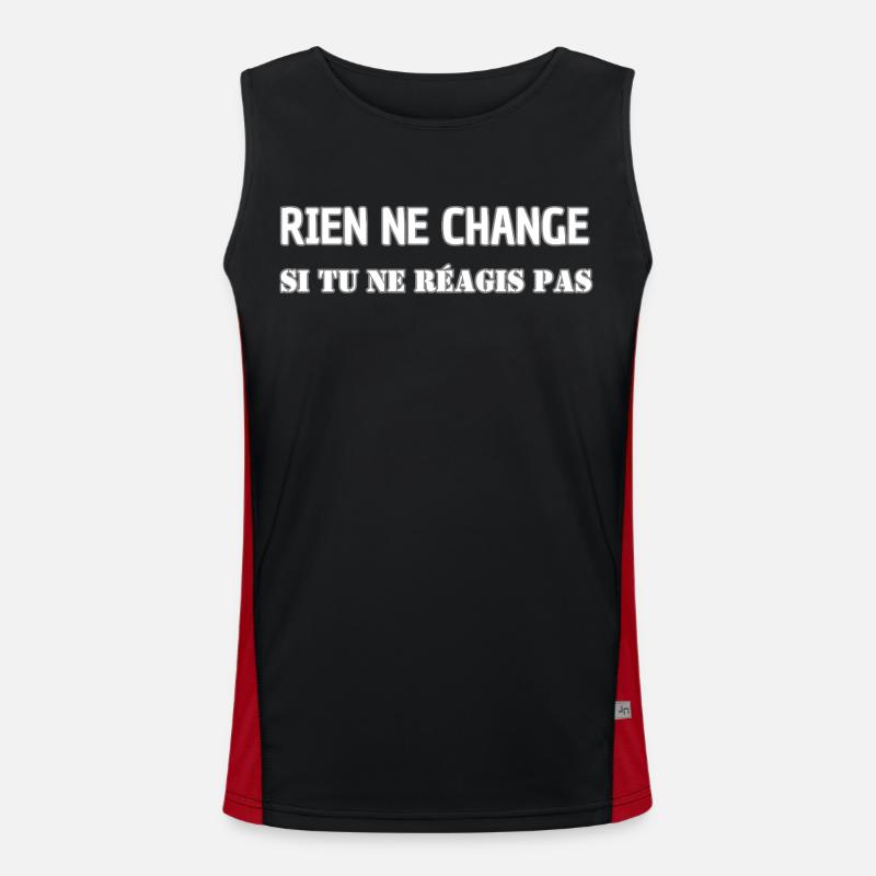 Nothing changes if you don't react - Men's Functional Contrast Tank Top  - black/red
