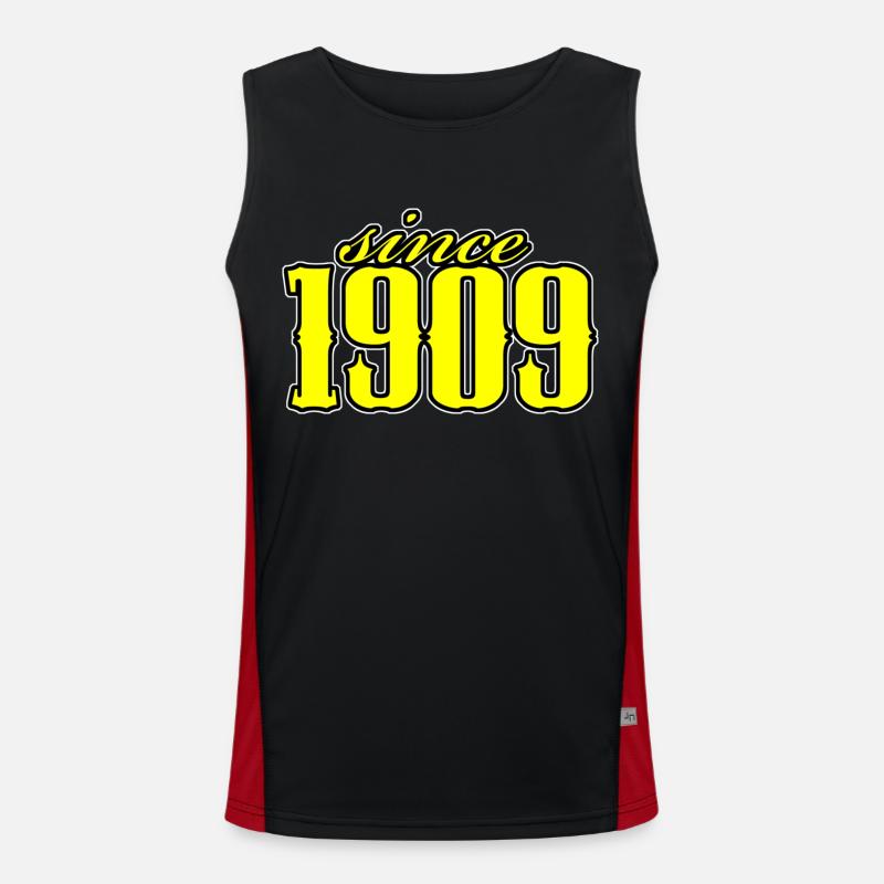 since 1909 (yellow) - Men's Functional Contrast Tank Top  - black/red