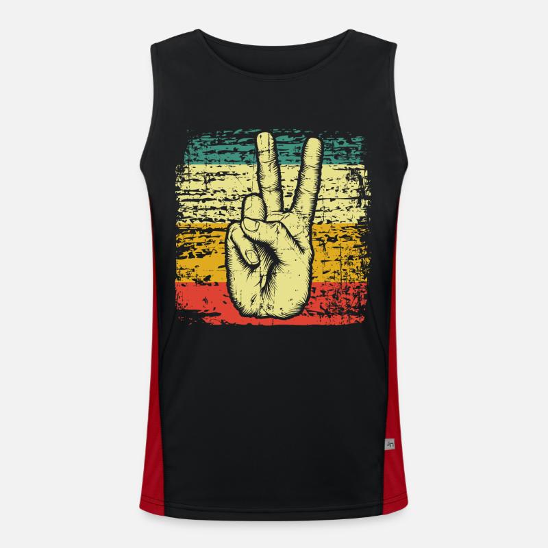 Frieden Friedensbewegung Peace Funktionelles Kontrast-Tank Top für Männer 