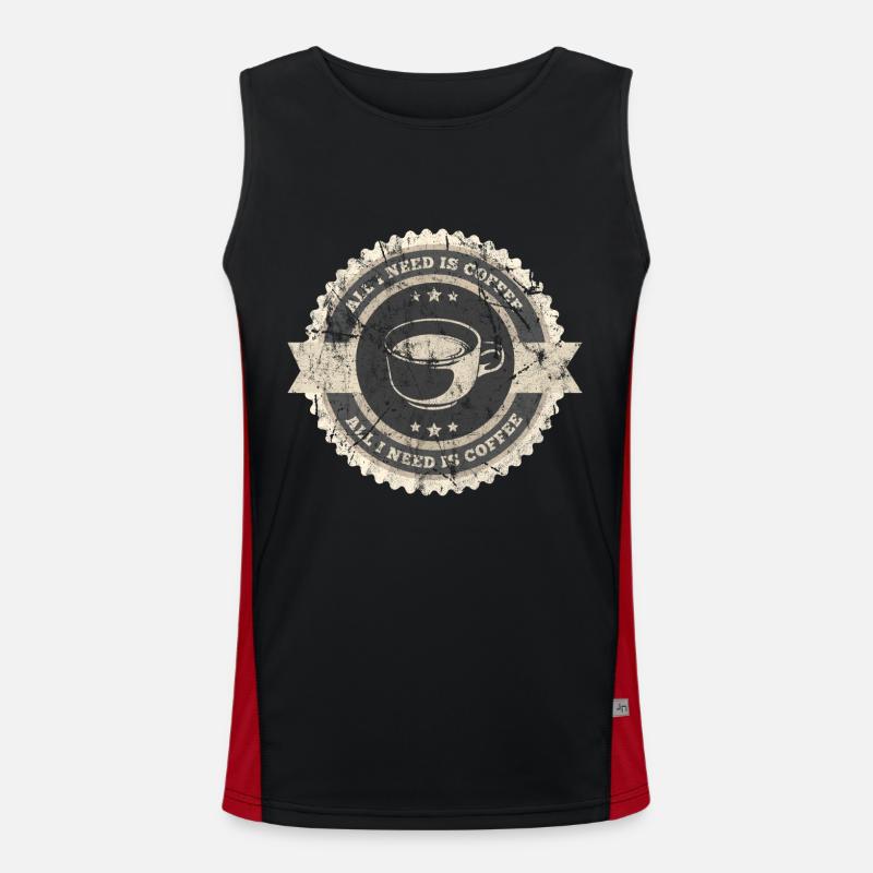 coffee Men's Functional Contrast Tank Top 