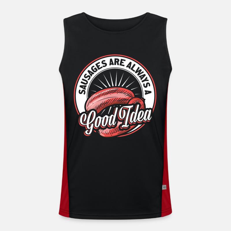 salchicha Camiseta funcional de tirantes en contraste para hombre 