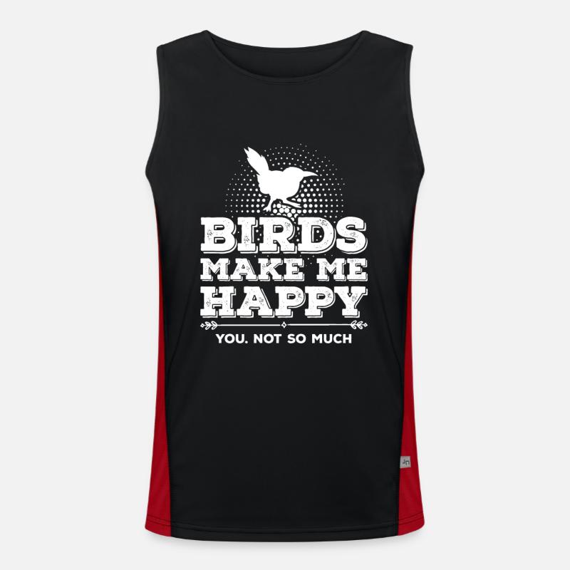 Vögel Vogel Spatz Funktionelles Kontrast-Tank Top für Männer 
