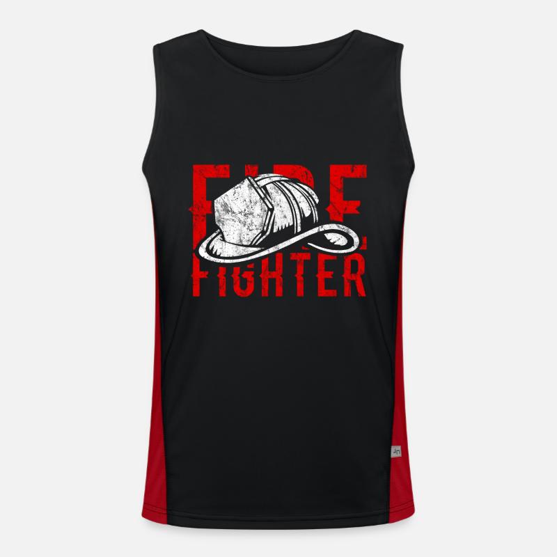 Feuerwehrmann Funktionelles Kontrast-Tank Top für Männer 