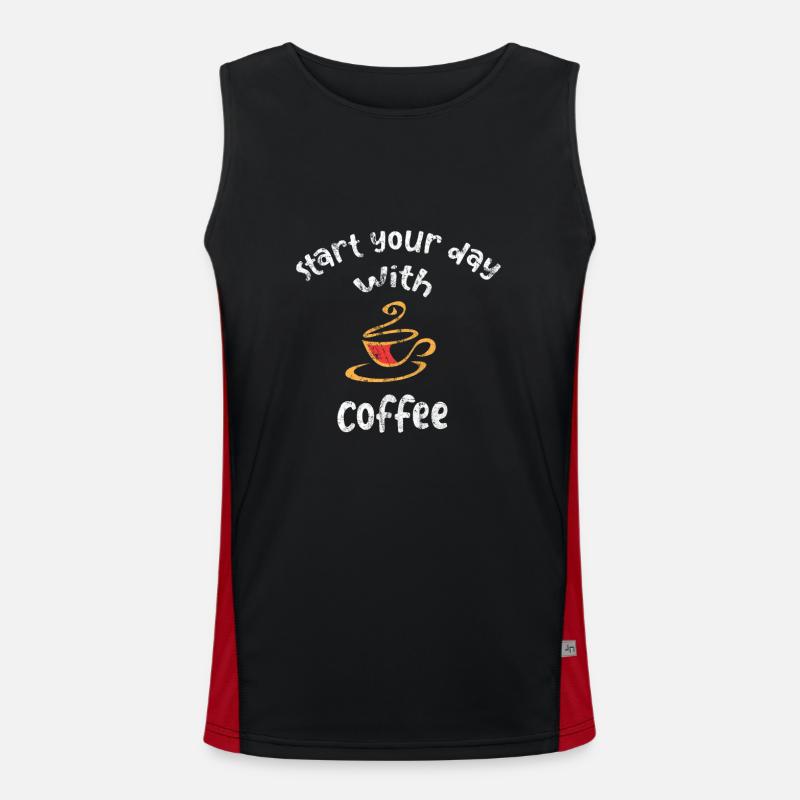 Kaffee Funktionelles Kontrast-Tank Top für Männer 