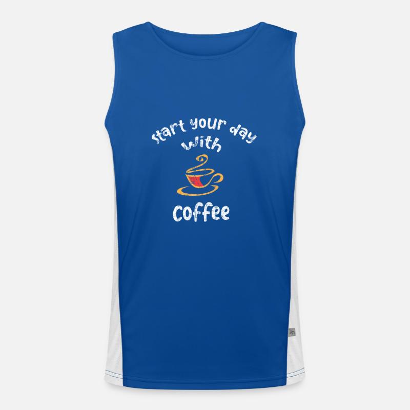 Kaffee Funktionelles Kontrast-Tank Top für Männer 