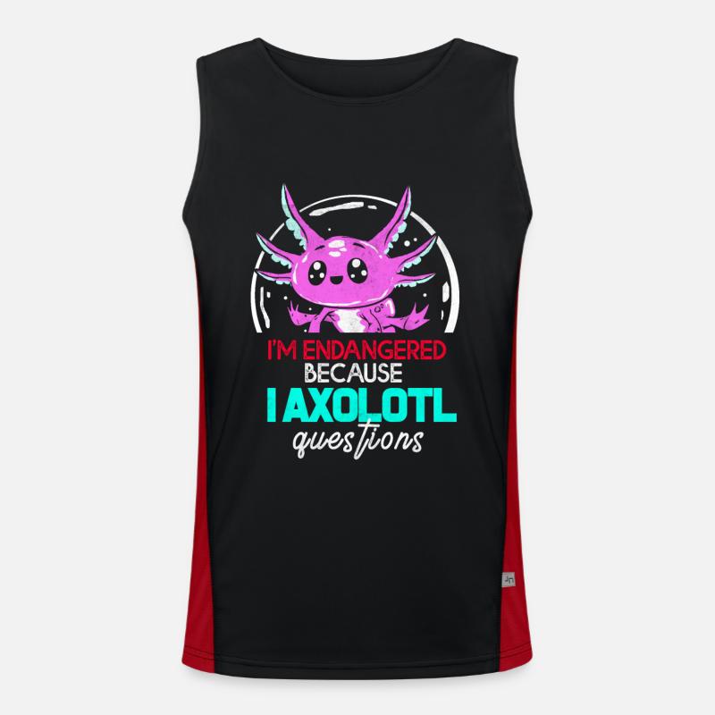 axolotl - Men's Functional Contrast Tank Top  - black/red