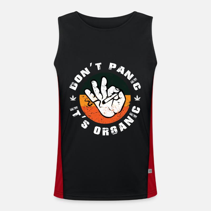 Cannabis Grass Stoner Retro Gift Men's Functional Contrast Tank Top 
