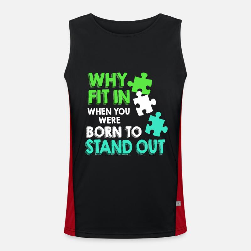 Down Syndrome Chromosome Trisomy 21 Awareness 321 Men's Functional Contrast Tank Top 