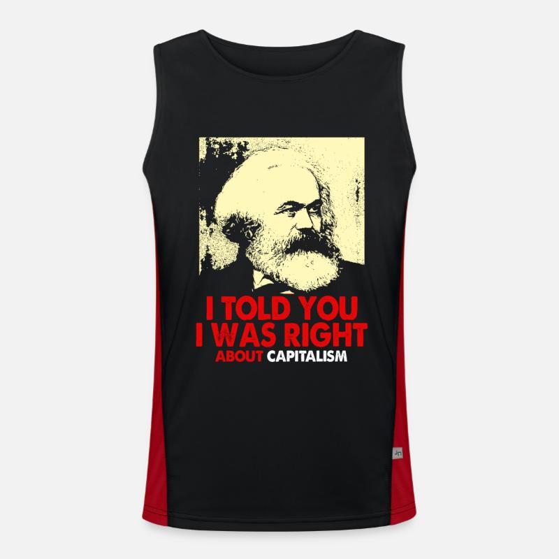Kommunismus Lenin Marx Klassenkampf Sozial Funktionelles Kontrast-Tank Top für Männer 