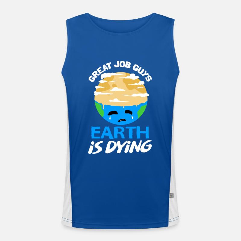 Klimawandel Earth Day Umweltschutz Öko Bio Erde Funktionelles Kontrast-Tank Top für Männer 