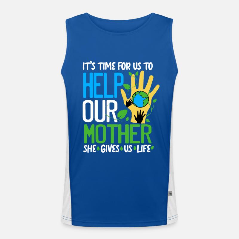 Klimawandel Earth Day Umweltschutz Öko Bio Erde Funktionelles Kontrast-Tank Top für Männer 