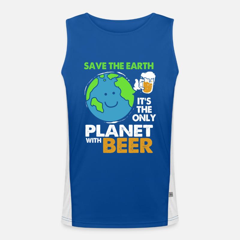 Klimawandel Earth Day Umweltschutz Öko Bio Erde Funktionelles Kontrast-Tank Top für Männer 