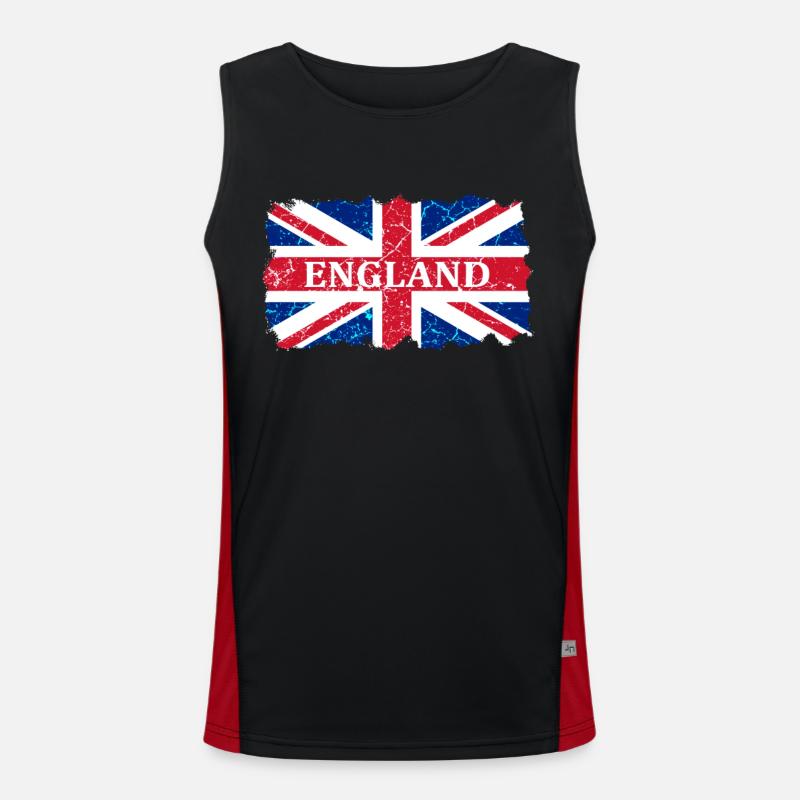 Union Jack - Men's Functional Contrast Tank Top  - black/red