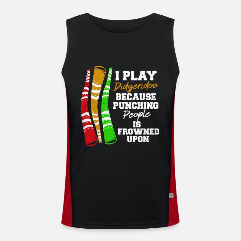Didgeridoo - Men's Functional Contrast Tank Top  - black/red