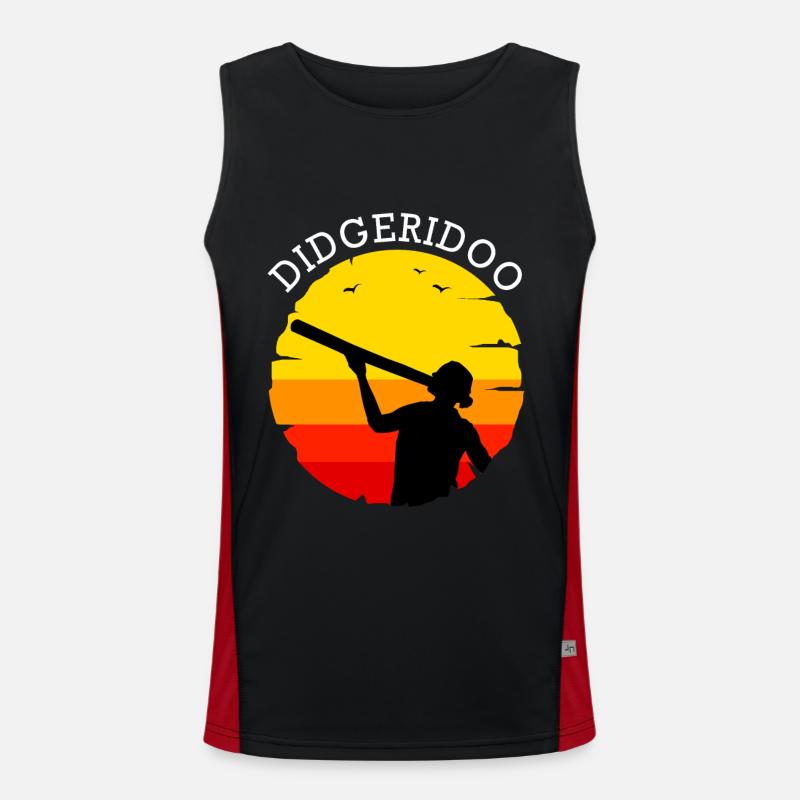 Didgeridoo Aboriginal Australia Music Meditation Men's Functional Contrast Tank Top 