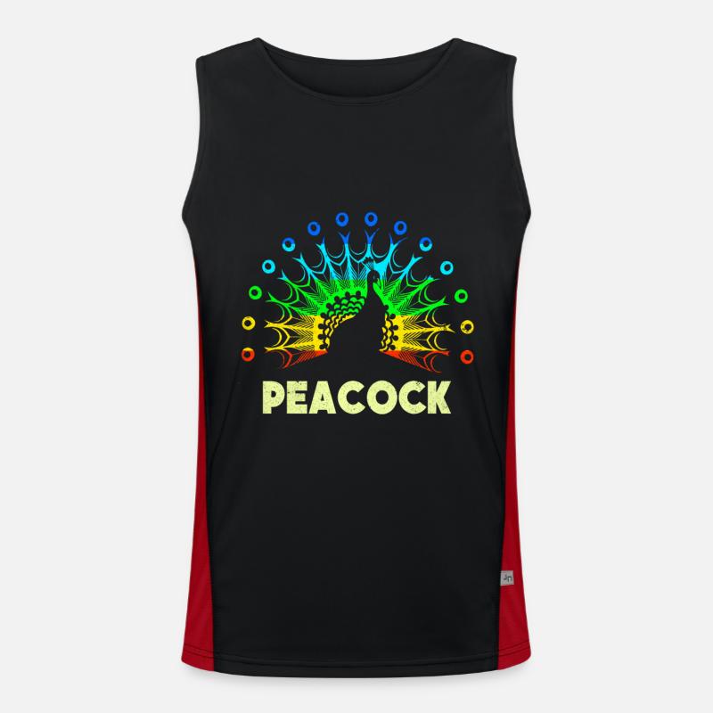Pfau Funktionelles Kontrast-Tank Top für Männer 