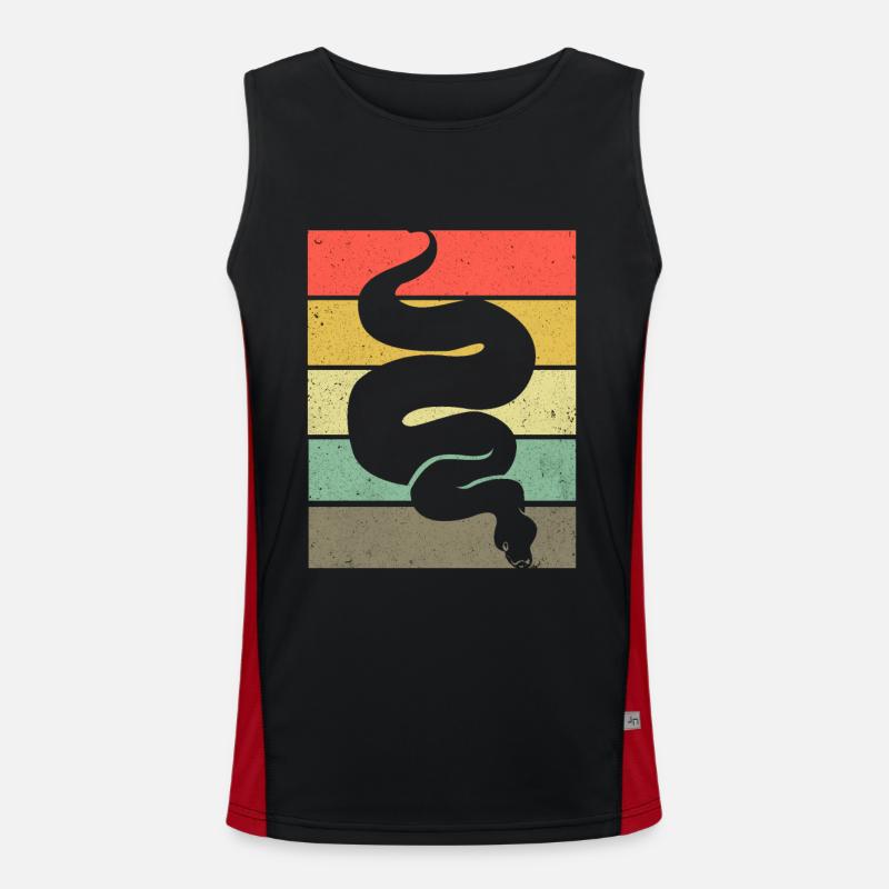 Python - Men's Functional Contrast Tank Top  - black/red