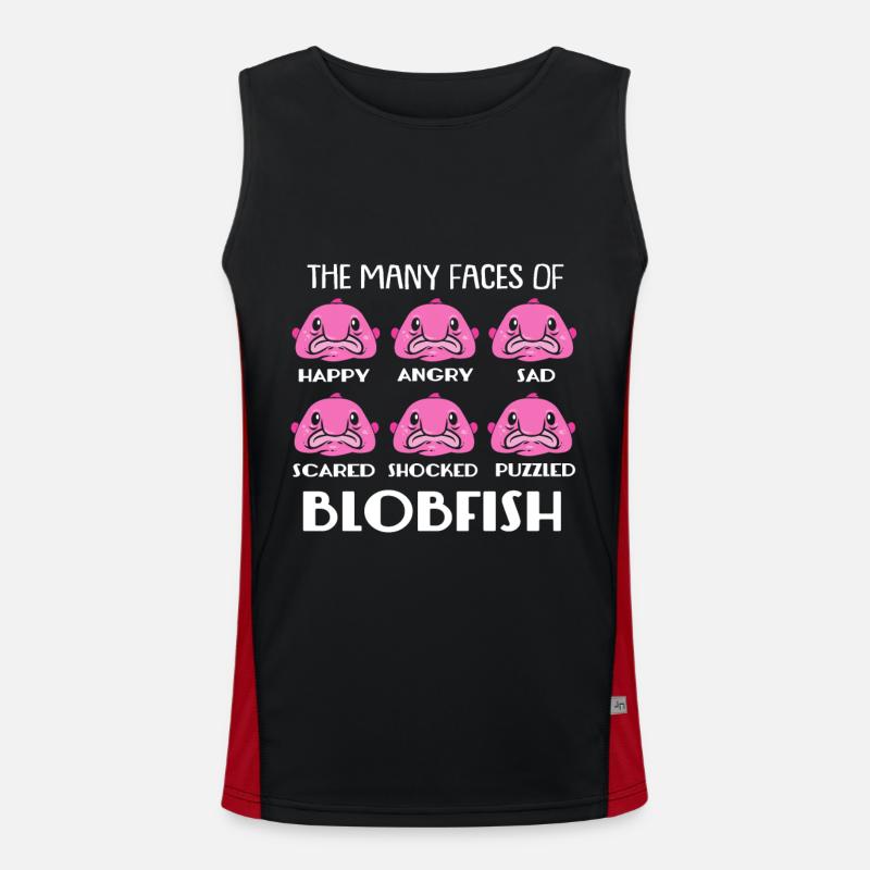 Blobfisch Tiefsee Grumpy Introvertiert Geschenk Funktionelles Kontrast-Tank Top für Männer 