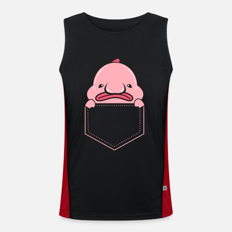 Blobfisch Tiefsee Grumpy Introvertiert Geschenk Funktionelles Kontrast-Tank Top für Männer 