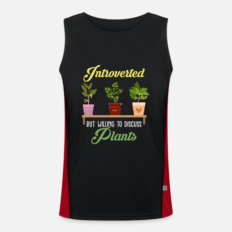 Introverted talking about plants Men's Functional Contrast Tank Top 