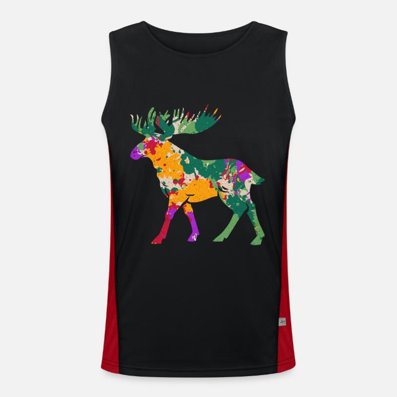 Elch Funktionelles Kontrast-Tank Top für Männer 