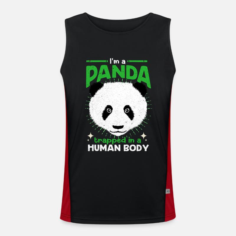 Panda - Funktionel kontrast tanktop til herrer  - sort/rød