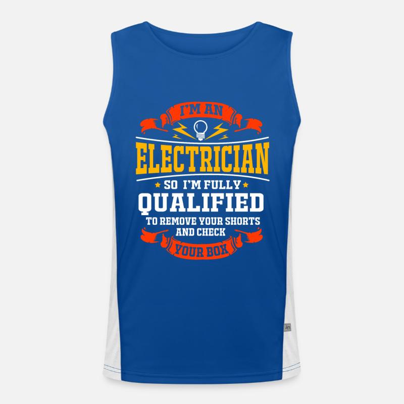 Electrician Electrical Engineering Electronics Volt Watt Men's Functional Contrast Tank Top 