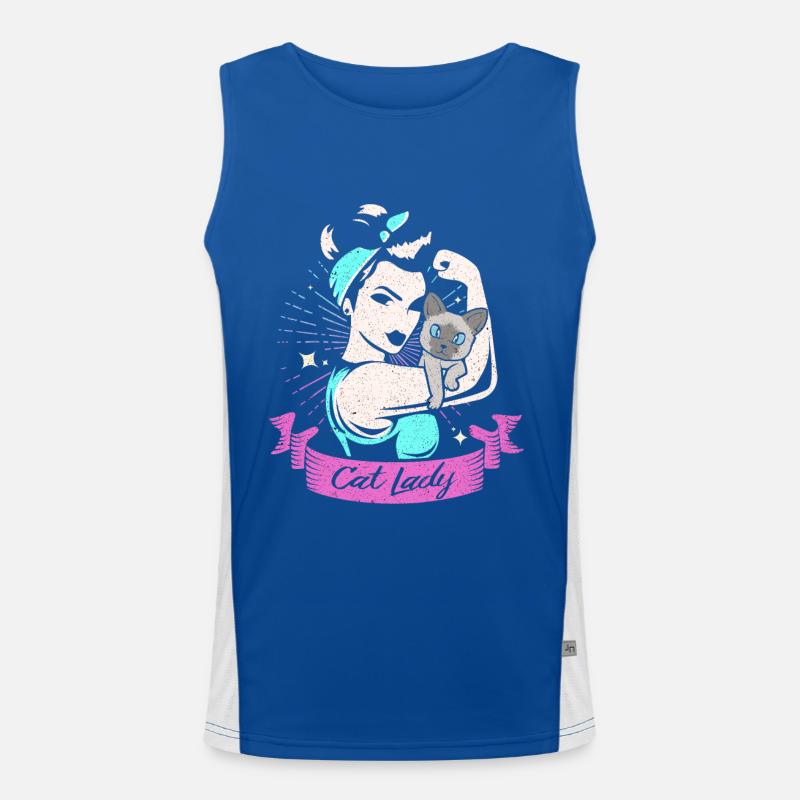 Siamkatze Funktionelles Kontrast-Tank Top für Männer 